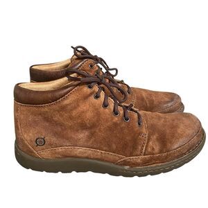 Born Nigel Men Chukka Boots 8.5 EU 42 Brown Suede Lace Up Leather Preppy Padded